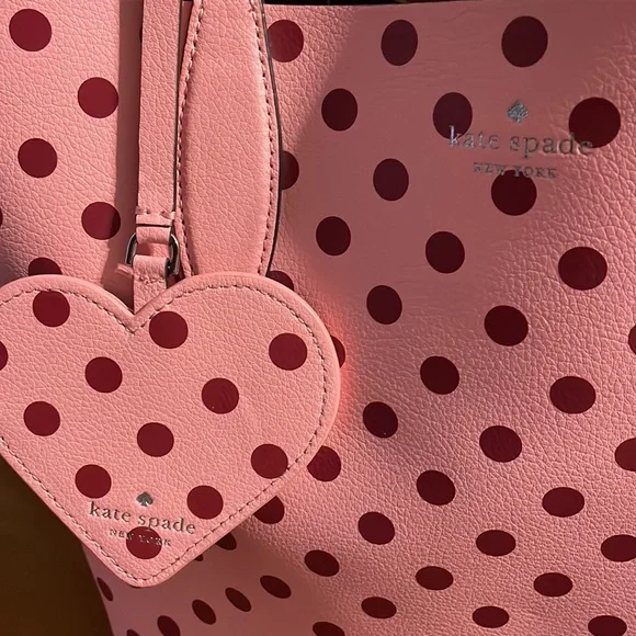 NWT Kate spade pink polka dot tote
